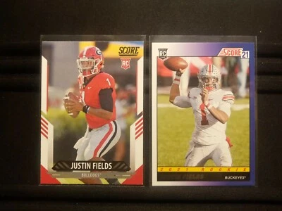 2021 Panini Score Justin Fields RC Lot- Ohio State THROWBACK & Georgia #360 - Image 1 of 4