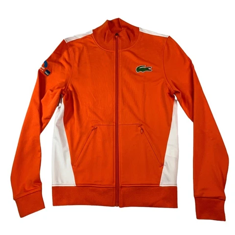 Lacoste Sport Men's Miami Open Tennis Full Zip Jacket Orange • XS Cover