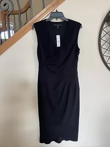 White House Black Market Black Midi Length Dress Women’s 10 MSRP $140 New! - Picture 1 of 8