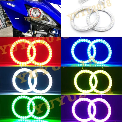 for Yamaha Raptor 250 350 04-13 headlight RGB LED halo ring angel eye flash DRL - Image 1 of 4