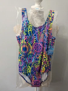Disfraz de natación de una pieza para niñas de 9 a 10 años patrón floral multicolor - Imagen 1 de 2