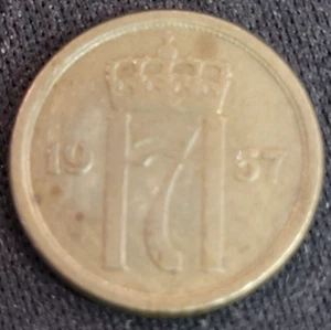 MONETA 25 ORE NORVEGIA 1957 - Foto 1 di 2
