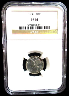 NGC PF66 1939 Proof Mercury Dime         GU78 - Image 1 of 4