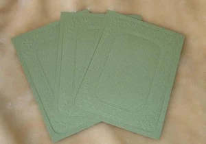 *3 Stk geprägte Kartenaufleger Zierrahmen recheckig oliv f. 3D Hummel Motive (19 - Bild 1 von 3