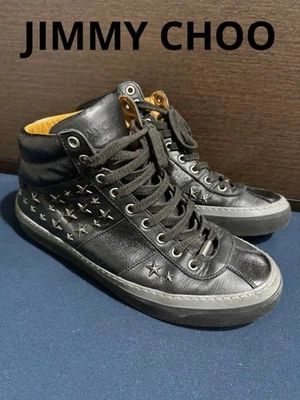 Jimmy Choo Zapatillas de Corte Alto Zapatos Cuero Negro Talla 41 EE. UU.... - Imagen 1 de 4