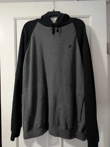 Vintage Starter Black & Gray Hoodie Sweatshirt Draw S Pocket Men Size 2XL- NWT - Picture 1 of 8