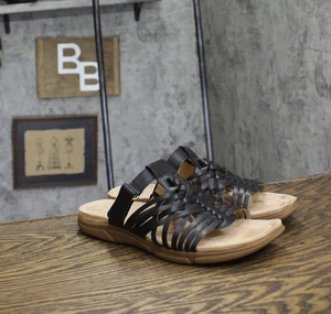 Easy Spirit Womens Strappy Mindi Flat Sandal SEMINDI Black Leather 10M - Bild 1 von 11