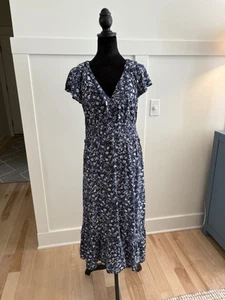 NWOT Old Navy Women Maxi Dress Size Medium Blue Floral Boho Cottagecore - Picture 1 of 8
