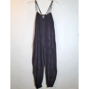 Indah Damen Jumpsuit Spaghettiträger weites Bein Schlangenmuster Viskose Größe XS schwarz - Bild 1 von 9
