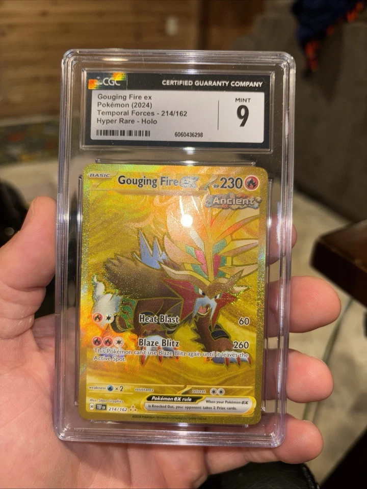 POKEMON GOUGING FIRE EX *HYPER RARE* 214/162 Sv05: Temporal Forces Holo CGC 9 - Image 1 of 1