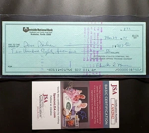 Dave Parker Signed Auto 1978 Pirates Payroll Check JSA Cert HOF Deceased HOF - Picture 1 of 3