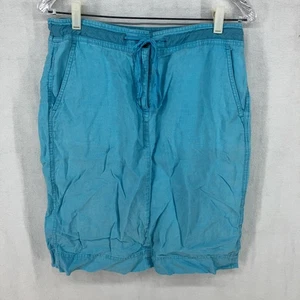 Talbots 100% Linen Pencil Skirt Women's Size 8 Light Blue Slit Back - Picture 1 of 14