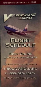 Vanguard Airlines Timetable - Oct 2000 - Picture 1 of 1