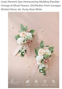 Ling’s moments Dusty Rose And Cream Corsages/wrist Or Shoulder - Picture 1 of 6