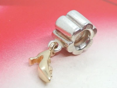 Genuine Pandora Sterling Silver Bead with 14K Gold Stiletto Shoe Dangle - 790349 - Image 1 of 4