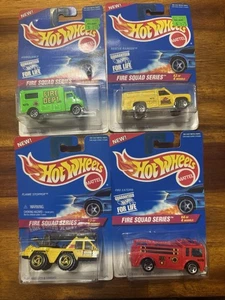 HOT WHEELS  1996  FULL SET OF 4-FIRE SQUAD SERIES W/ Green #1 - Picture 1 of 6