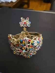Brazalete Esclavo Brazalete Libélula Estrás Vintage Vidrio Anillo Ajustable Bonito - Imagen 1 de 12