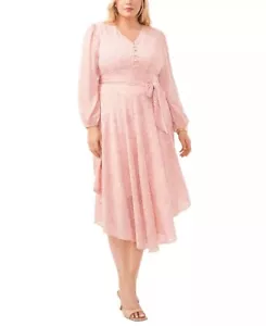 NEW Plus Size 2X Vince Camuto Tiered Tie-Waist Maxi Dress Pink Orchid Daisy $139 - Picture 1 of 15