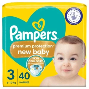 Pampers Premium Protection New Baby Nappies Size 3 - 40 Nappies - Picture 1 of 6