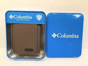 Columbia Men's RFID SHIELD Trifold Genuine Leather Wallet, Brown 31CP110015 - Picture 1 of 5