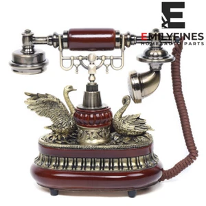 Pro telefon retro antyk nostalgia design brązowy dekoracja telefonu telefon stacjonarny - Zdjęcie 1 z 11