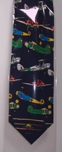 SPCNL War Planes design on navy Tie - Picture 1 of 1