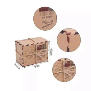 Kraft Gift Boxes - Candy Boxes - Jewellery Box - Wedding Favour Box Air Mail - Picture 1 of 1