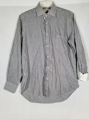 CAMISA SOCIAL MASCULINA EMAGRECEDORA LISTRADA COM BOTÕES TAMANHO 14 ZARA MASCULINA TAMANHO 14 - Imagem 1 de 4