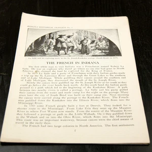 INDIANA HISTORICAL LEAFLET " THE FRENCH IN INDIANA" (W-4-B-20) - Picture 1 of 1