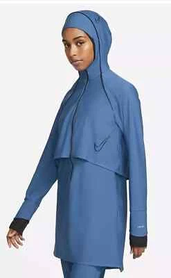 Nike Swim Victory Luxe Modest Tunic Dress Swimsuit Coverup women large Blue NEW - Image 1 of 4