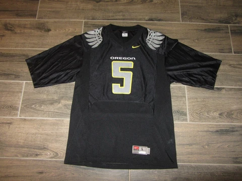 Oregon Ducks Black NCAA Football Nike Jersey #5 L Large College Retro Rare Cover