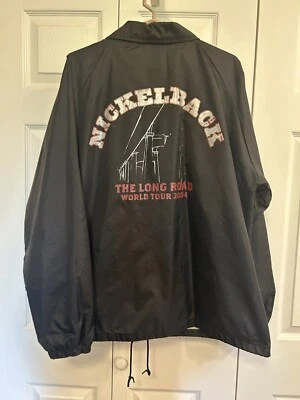 Chaqueta Nickelback Nylon Ligeramente Forrada Negra Crew 2004 XL Muy Limpia Leer Foto 1 de 4