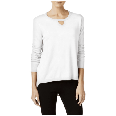 Suéter One A Mujer Cuello Redondo Gasa Trasero Cerradura Manga Larga Blanco M  Foto 1 de 2