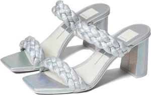 Dolce Vita Paily Pride Silver Iridescent Stella Braided Straps Heeled Sandals - Picture 1 of 1