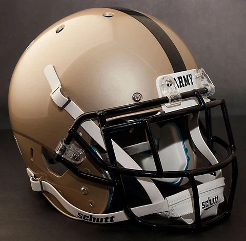 *CUSTOM* ARMY BLACK KNIGHTS Schutt XP GAMEDAY Football Helmet w/ EGOP Facemask Cover