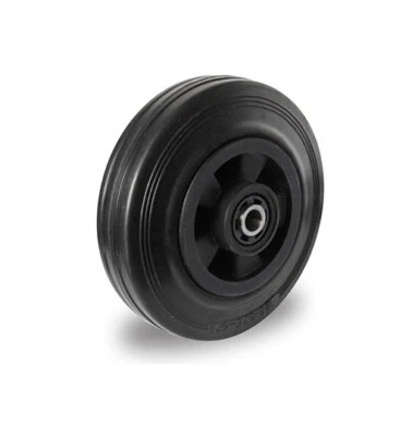 DER ROLLENDE SHOP Einbaurad Vollgummi 100 mm schwarz