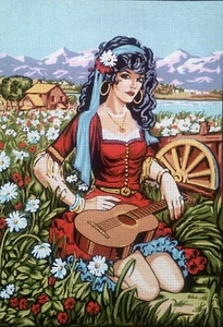 Needlepoint tapestry painted canvas C1837 - Gypsy Girl (24"x32")  GobelinL - Picture 1 of 2