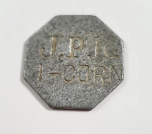 J.P.K. 1 Corn Token John Paul Knotts Queen Anne , MD Cannery Early To Mid 1900’s - Imagen 1 de 2