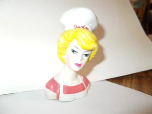 VINTAGE 1994  ENESCO  *BARBIE ONLY* CHEFS 4" SALT & PEPPER SHAKER CERAMIC - Picture 1 of 7