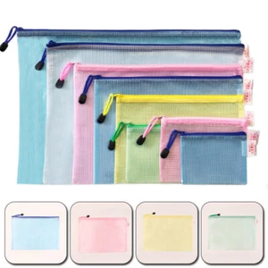 Plastic Zip File Bags Storage Document Folder Protective Wallet Pocket Accessory - Picture 1 of 17