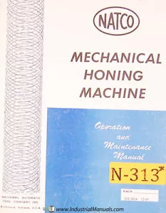 Manual de operaciones y mantenimiento de máquina de afilado mecánico Natco - Imagen 1 de 1