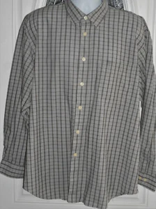 Expressions Shirt Men's XL Button Down Long Sleeve Gray Plaid EUC - Picture 1 of 2
