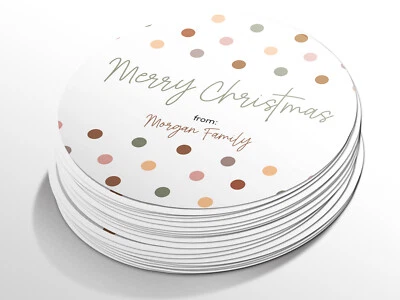 Etiquetas adhesivas redondas navideñas personalizadas, pegatinas personalizadas Foto 1 de 4