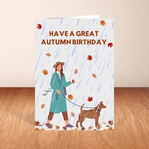 Tarjeta de cumpleaños de otoño para una amiga, tarjeta de cumpleaños de temporada, hija, hermana, ella - Imagen 1 de 7