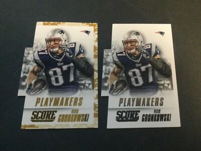 (2) ROB GRONKOWSKI 2015 Score PLAYMAKERS DIE CUT Lot (GOLD & BASE) Buccaneers - Image 1 of 2