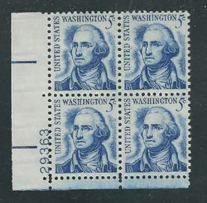 Scott #1283B... 5 Cent.. Washington...5 Plate Blocks - Picture 1 of 1