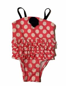 Old Navy Baby Girl 3-6 M One Piece Bathing Suit, Pink Polka Dot Swimsuit