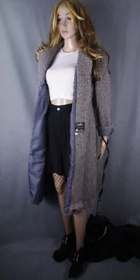 De colección. Abrigo Julius Azul Marrón Irlandés Tweed Look Feel Angora Cachemira Seda Talla M Foto 1 de 4