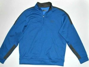 Callaway Men's Small 1/4 Zip Pullover, Blue w/ Gray Accents w pockets -EXCELLENT - Picture 1 of 10