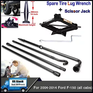 Car Wheel Remove Jack Iron Lug Nut Wrench Scissor Jack Set for 04-2014 Ford F150 - Picture 1 of 12